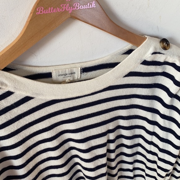 Orange Creek striped long sleeve sweater, Size: L - Picture 3 of 9